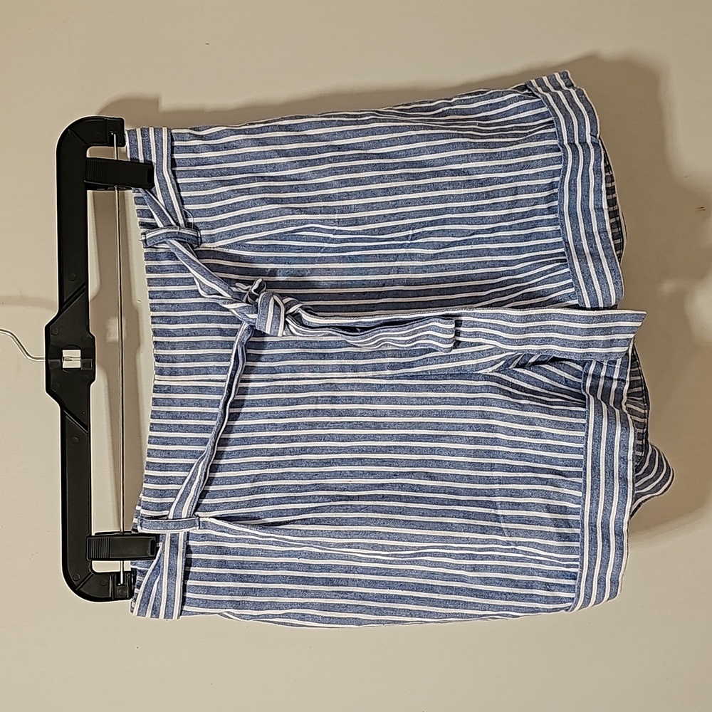 Blue and White Striped Shorts Size Large